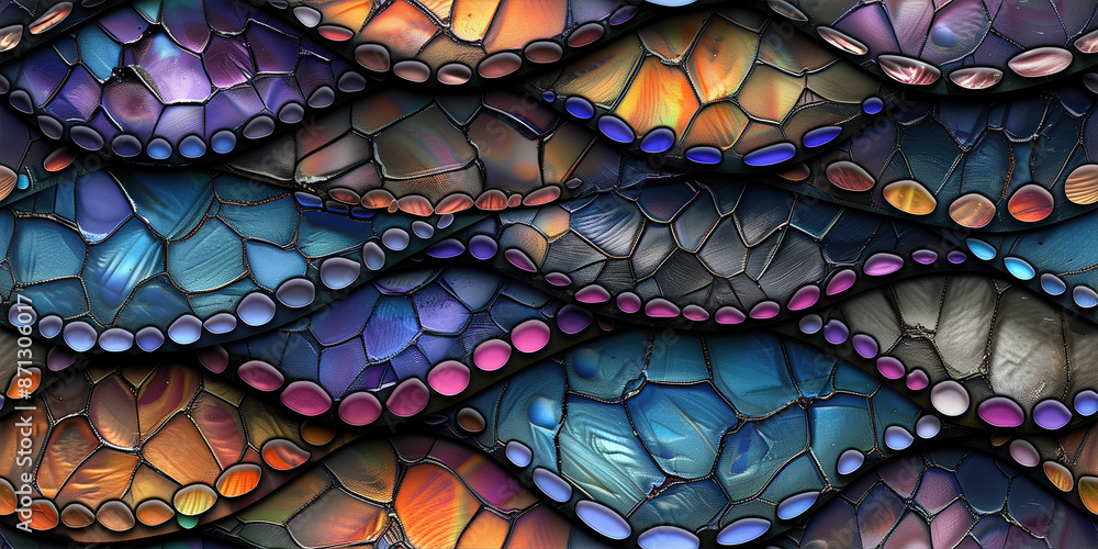 Poster abstract colorful pattern with circular and dot elements in a textured design