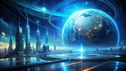 Futuristic world with advanced technology , future, world, technology, innovation, development, modern