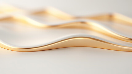 Gold Metal Wavy Stripes Abstract Background