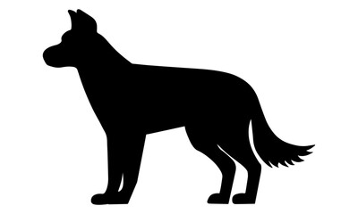 横から見た犬のシルエットイラスト