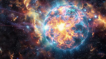 Obraz premium Illuminate the cosmic symphony of a supernova's aftermath