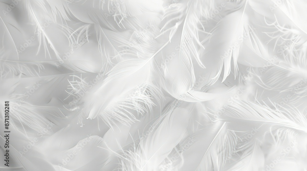 Poster white color soft feathers background. generative ai