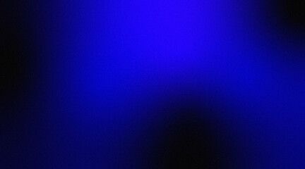 Abstract dark background with blue gradient fading to black and grainy texture