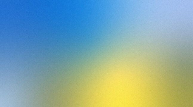 Abstract grainy gradient background mixing blue and yellow colors for vibrant fresh lively vibe