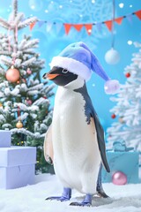 Fototapeta premium professional photo of fun Christmas Penguin