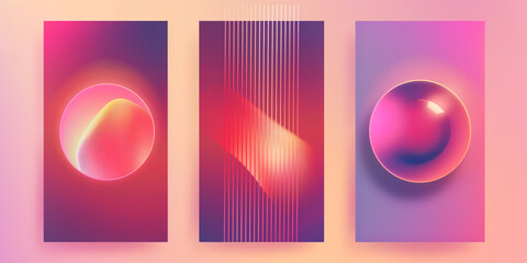 Cover gradient design set. abstract color. Minimal fluid design collection. Business or advertising design. Bright dynamic color for poster, flyer, banner. Vector illustration