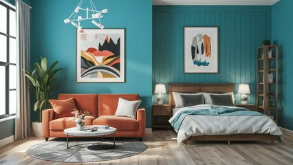 modern living room with sofa