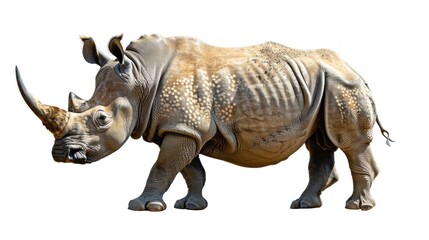 Fototapeta premium White Rhinoceros on White Background