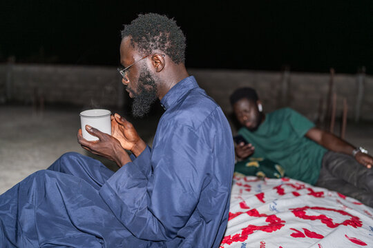 Quiet african evening on a home terrace