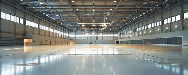 Naklejka premium Spacious Interior of an Industrial Building