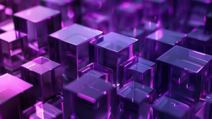 Fototapeta premium Geometric purple abstract background with transparent horizontal lines