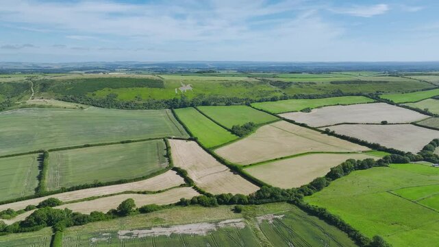 Osmington White Horse from a drone, Osmington Hill, Weymouth, Dorset, England
