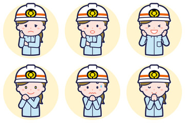 女性救急隊員のポーズセット_04