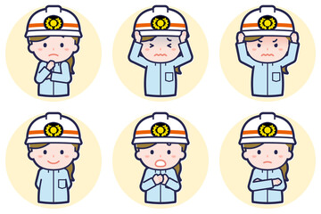 女性救急隊員のポーズセット_05