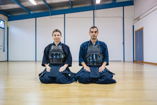 Kendo Practitioners in Seiza Position