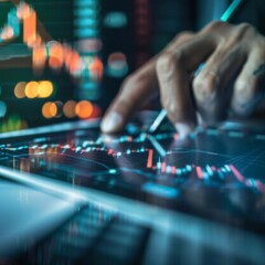 Stock market data analysis Business finance and investment concept Businessman analyzing stock market graph data with financial graph business growth with market report currency exchange