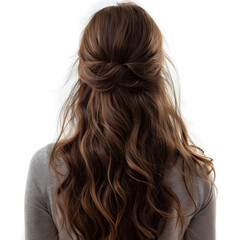 Naklejka premium Elegant Flowing Hair in Close-Up View on Isolated Background