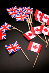 British & Canadian Flags Miniature Canada and England Cupcake Toppers