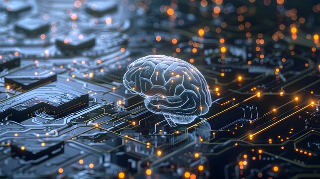 Discover the striking visuals of AI and machine learning concepts., clean background, Photo stock style, clean background, no copyrighted logo, no letters