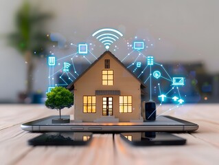 Dive into the world of smart home technology with our curated photos., clean background, Photo stock style, clean background, no copyrighted logo, no letters