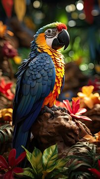 parrot on a branch p[arrat 