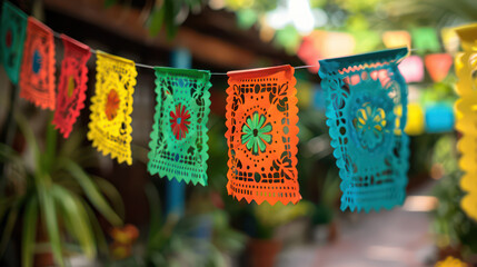 Hispanic Heritage Month flag decoration design style dia de los muertos, Mexican Traditional Festival. Creative theme of Hispanic Heritage Month, Sept 15 to Oct 15, using social media post