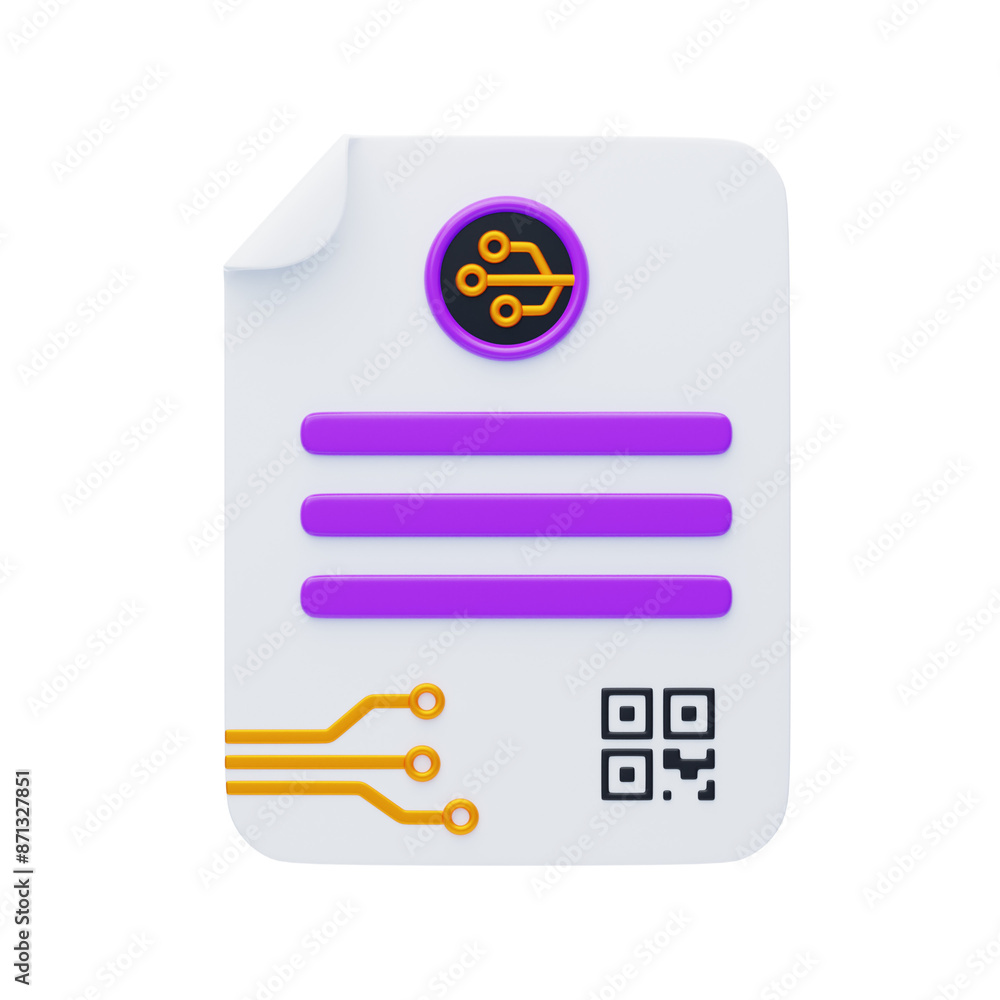 Aufkleber 3d smart contracts in the blockchain industry. 3d icon