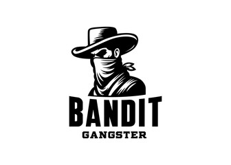 Bandit Wild West Cowboy Gangster Wear Scraf Mask Logo Design