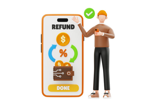 Refund Process 3D Illustration