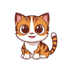 Obraz premium cartoon sticker cat vector design