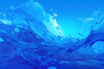Obraz premium Abstract Blue Liquid Swirling and Splashing