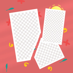 collage template, with a doodle sun background