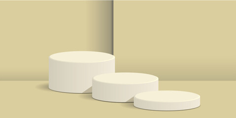 cylinder podium tube circle podium stage 3d Abstract minimal scene mockup products display studio, Stage showcase. Vector geometric forms