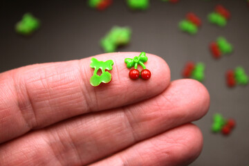 Miniature Cherry Resin Cabochon Nail Art or Tiny Jewelry Charms