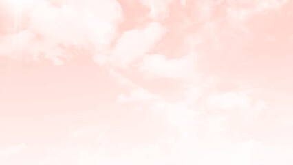 Pastel pink blue sky with clouds abstract watercolor background. Sky nature landscape background. 