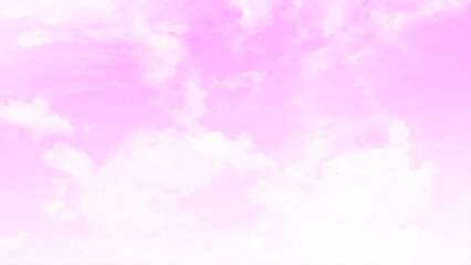Pastel pink blue sky with clouds abstract watercolor background. Sky nature landscape background. 