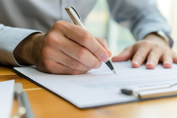 Couple signing a contract on a meeting with real estate agent
