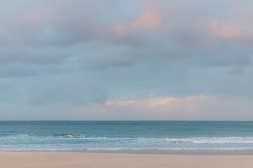 Pastel colours of Currumbin Beach at sunset