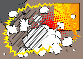 Vintage abstract cartoon backdrop, comic book background. Retro vector comics pop art design.