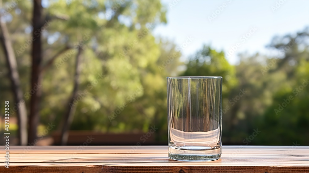 Sticker glass of water on the table