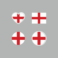Obraz premium England nation flag collection emblem design vector