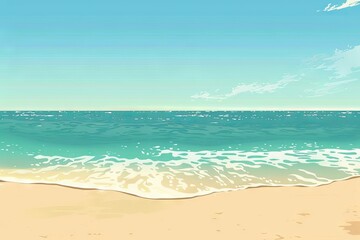 Obraz premium Peaceful Beach Scene with Azure Waters