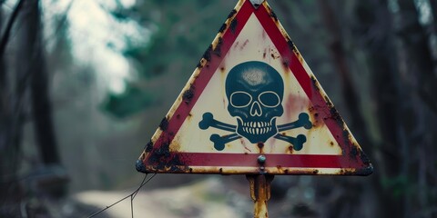 A warning sign with a skull and crossbones, signaling danger and caution