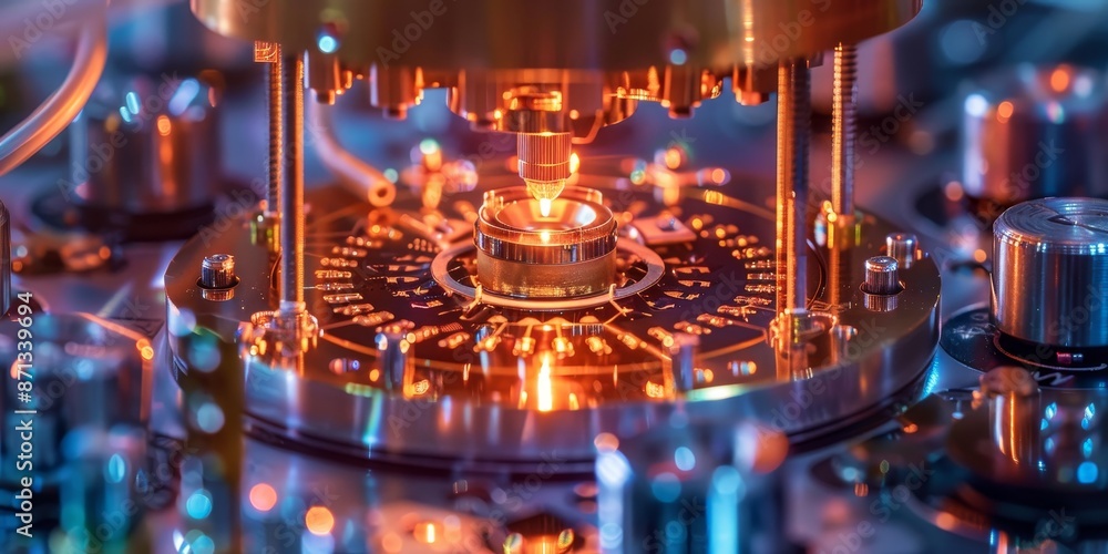 Poster A quantum computing processor, symbolizing the future of computing and data processing