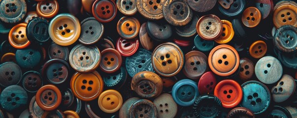 Fototapeta premium Colorful assorted buttons background