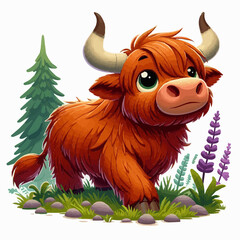 Cute Highland Cow Clipart