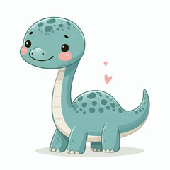 Cute Baby Brachiosaurus Dinosaur Clipart