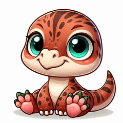 Cute Red Baby Dinosau Clipart