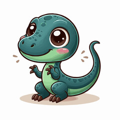 Cute Baby Velociraptor Dinosaur Clipart 