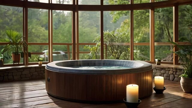 luxurious spa video background with candles and flowers, serene atmosphere for relaxation and wellness, concept for spa retreats, beauty salons, wellness centers